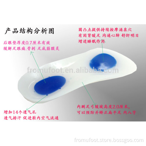 ZRWD06 messages gel insole foot heel pain Forefoot pain A bone spur plantar fascia silica suspension fromufoot silicone insoles